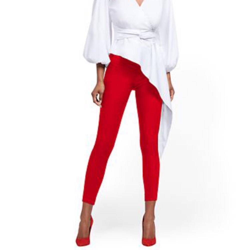 NWT New York Company Whitney XXS Petite Red Ankle